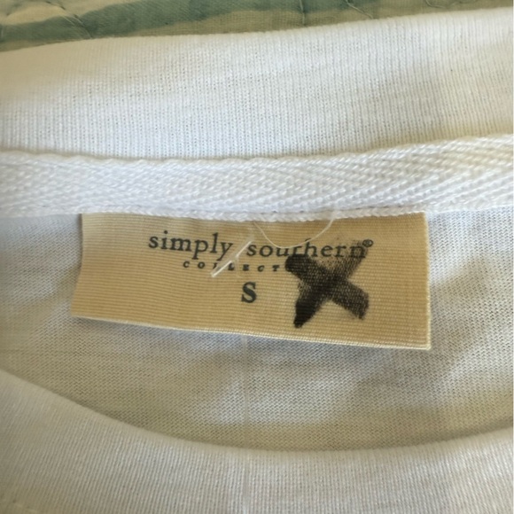 Simply Southern White Shirt with Floral Design - Picture 2 of 3